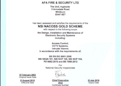 NSI NACOS Gold Certificate